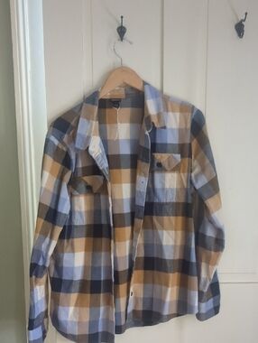Patagonia Plaid Button-Up Shirt in Blue, Tan, White